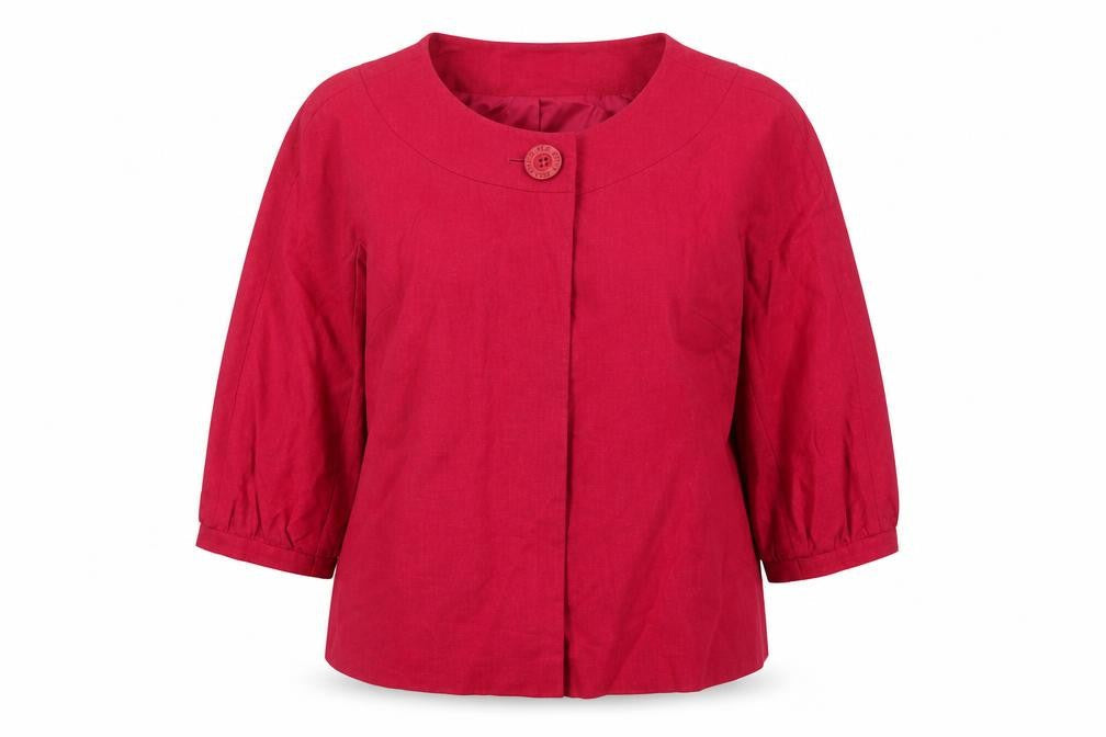 Betty Jackson Black Womens Pink Jacket Blazer Size 10 Button