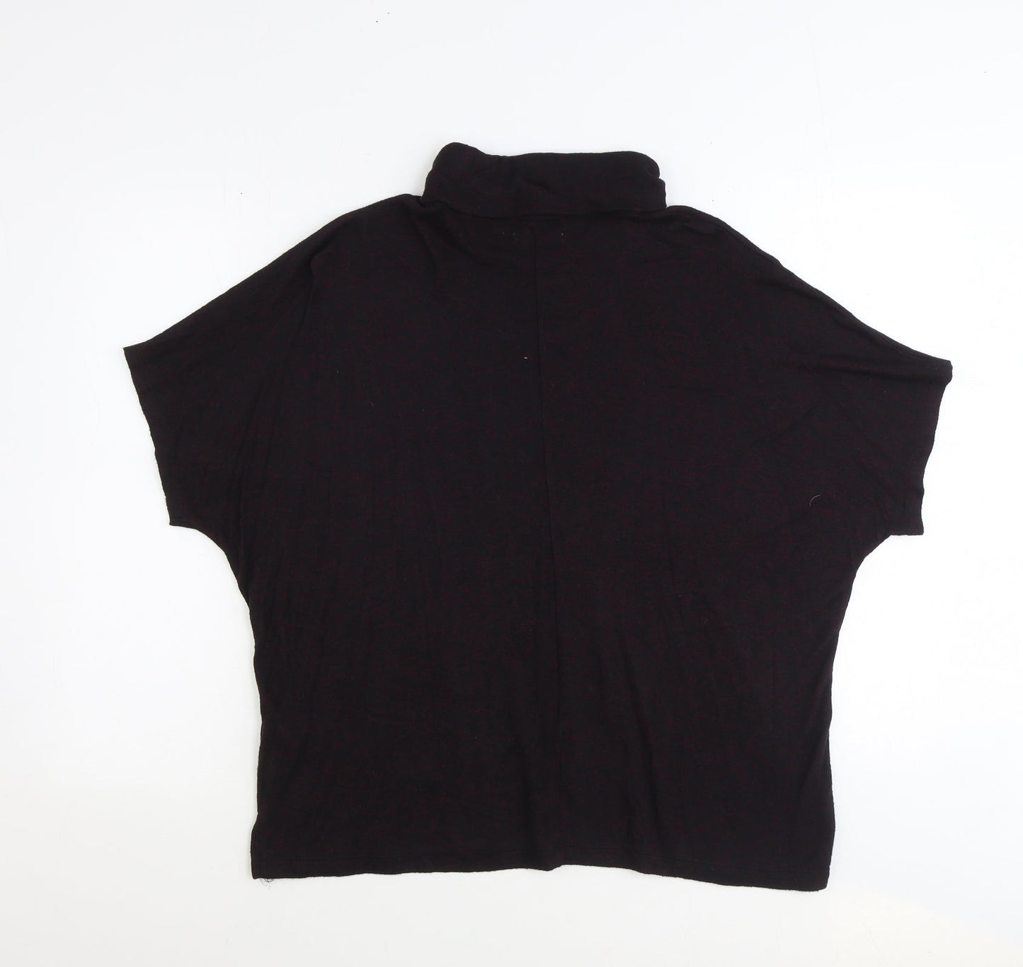 Papaya Womens Red Polyester Basic T-Shirt Size S Roll Neck