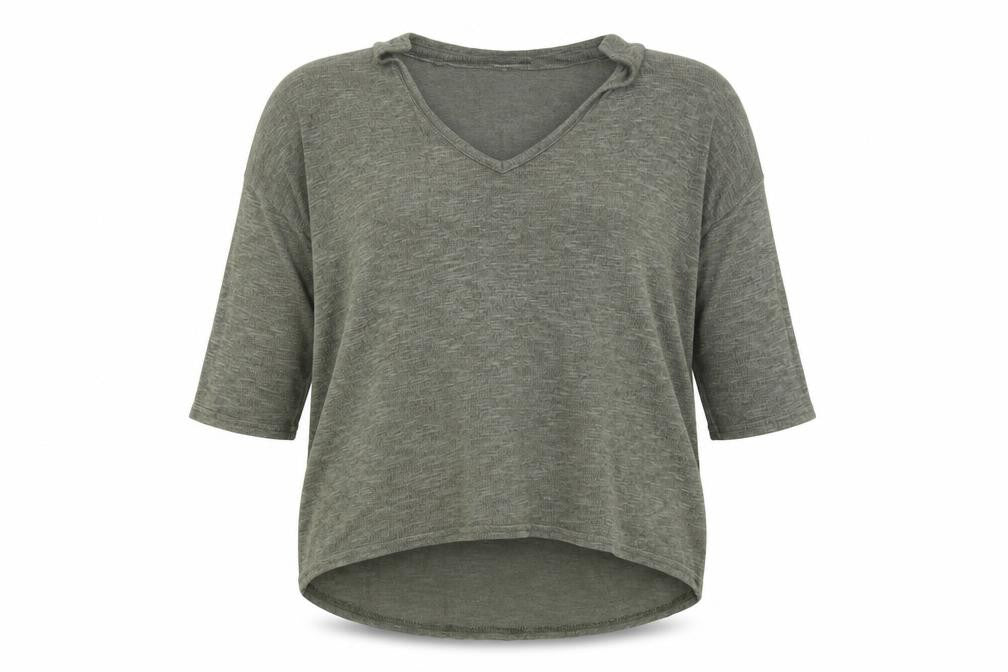 New Look Womens Green Round Neck Viscose Pullover Jumper Size S