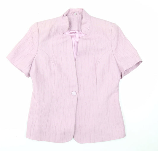 Anna Rose Womens Purple Jacket Blazer Size 14 Button