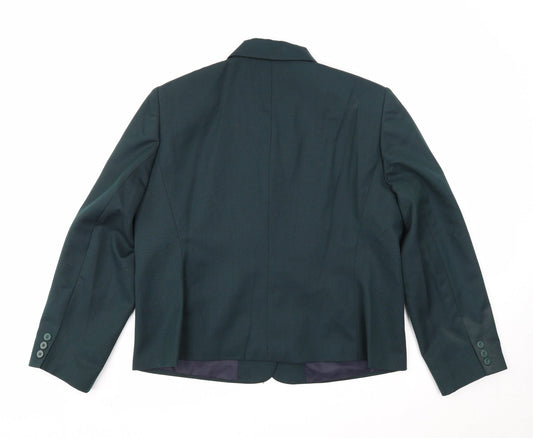 Preworn Womens Green Polyester Jacket Blazer Size 18