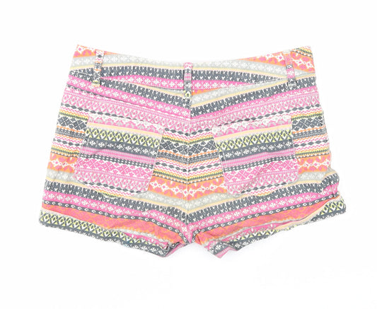 Denim Generation Girls Multicoloured Geometric Cotton Hot Pants Shorts Size 14 Years Regular Zip
