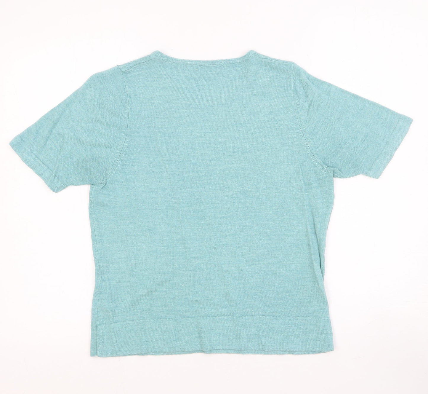 Marks and Spencer Womens Green Round Neck Acrylic Pullover Jumper Size 12