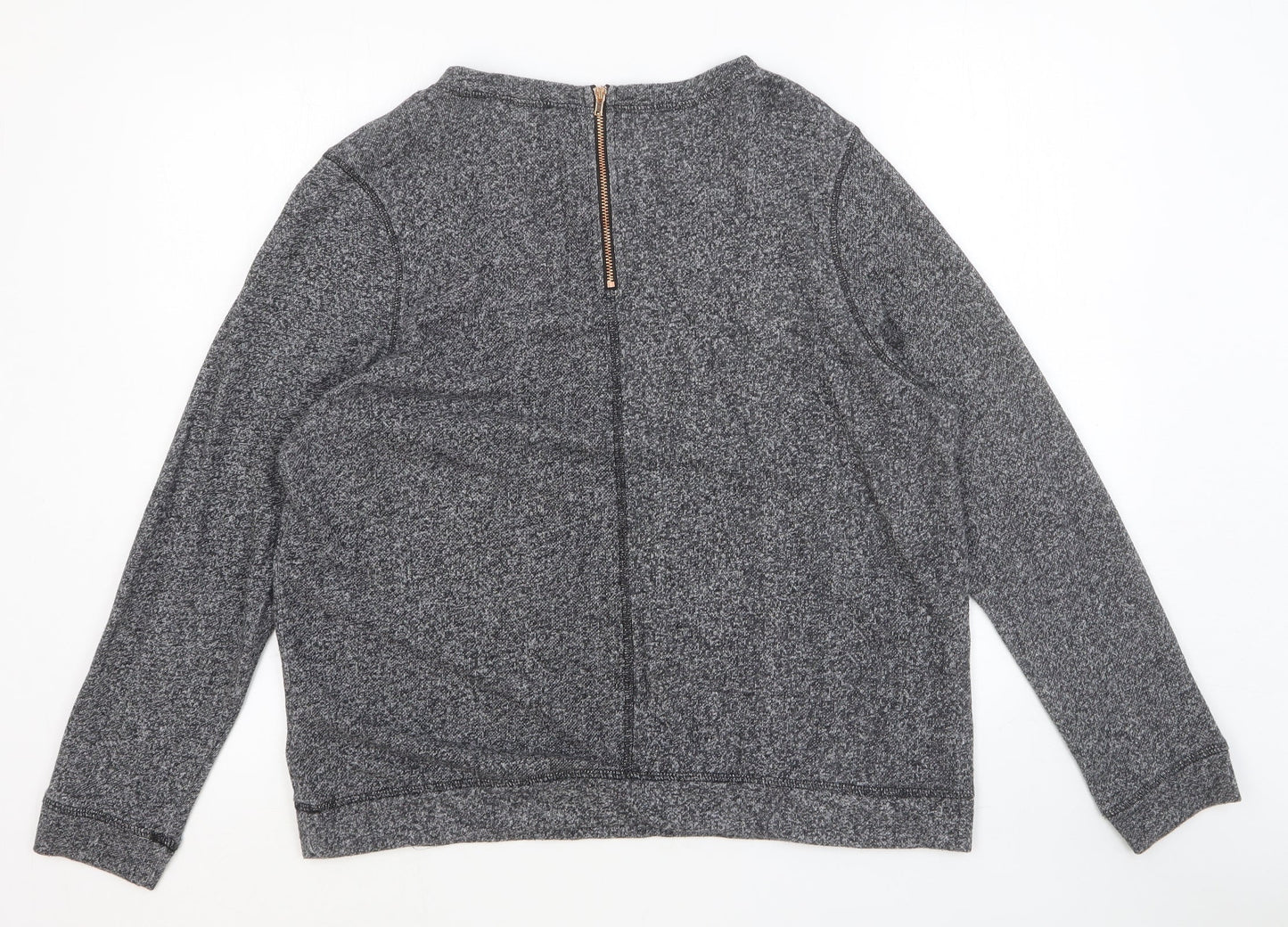 H&M Womens Grey Round Neck Cotton Pullover Jumper Size L