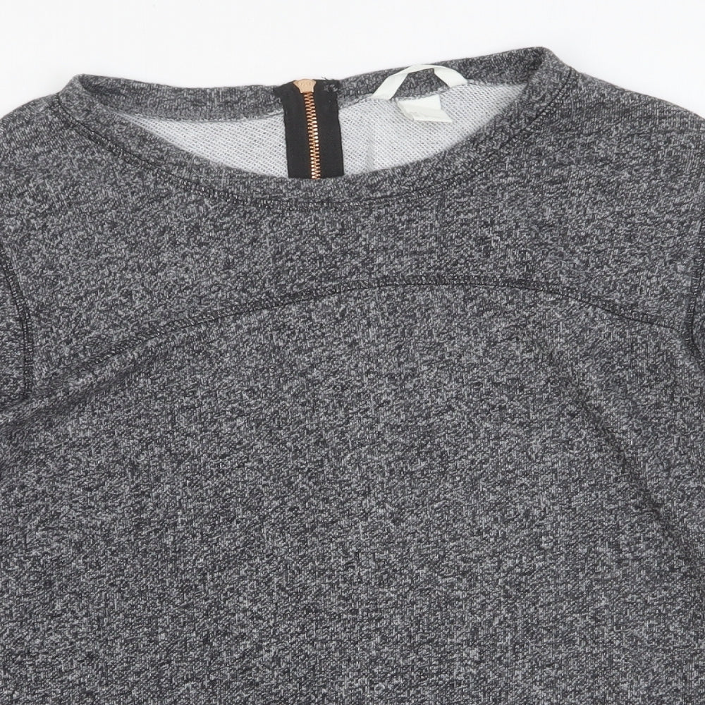 H&M Womens Grey Round Neck Cotton Pullover Jumper Size L