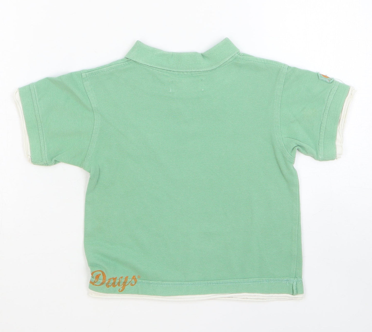 Early Days Boys Green Cotton Basic Polo Size 18-24 Months Collared Pullover