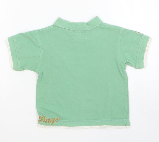 Early Days Boys Green Cotton Basic Polo Size 18-24 Months Collared Pullover