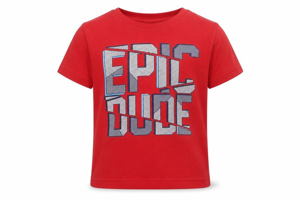 Primark Boys Red Cotton Basic T-Shirt Size 2-3 Years Round Neck Pullover - Epic Dude