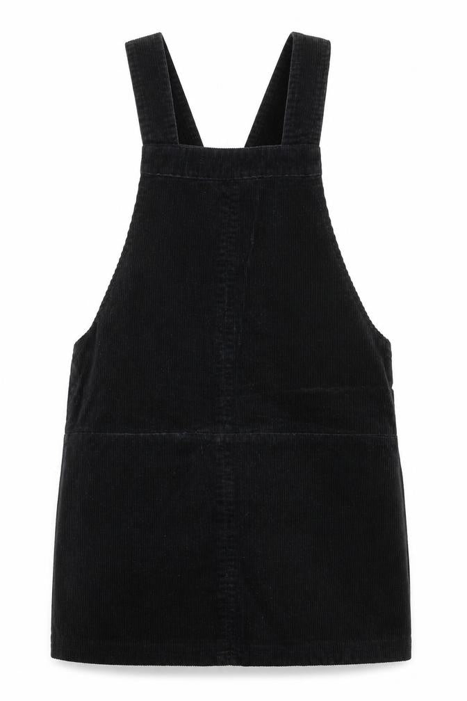 New Look Womens Black Cotton Pinafore/Dungaree Dress Size 8 Square Neck Pullover