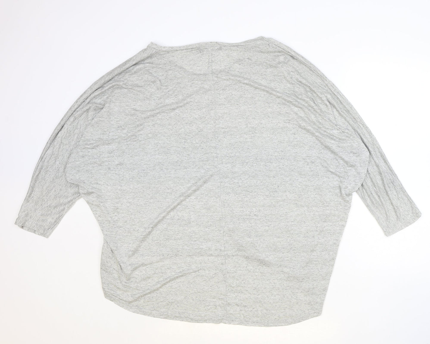 JULIE Womens Grey Polyester Basic Blouse Size M Scoop Neck - Size M/L, Batwing