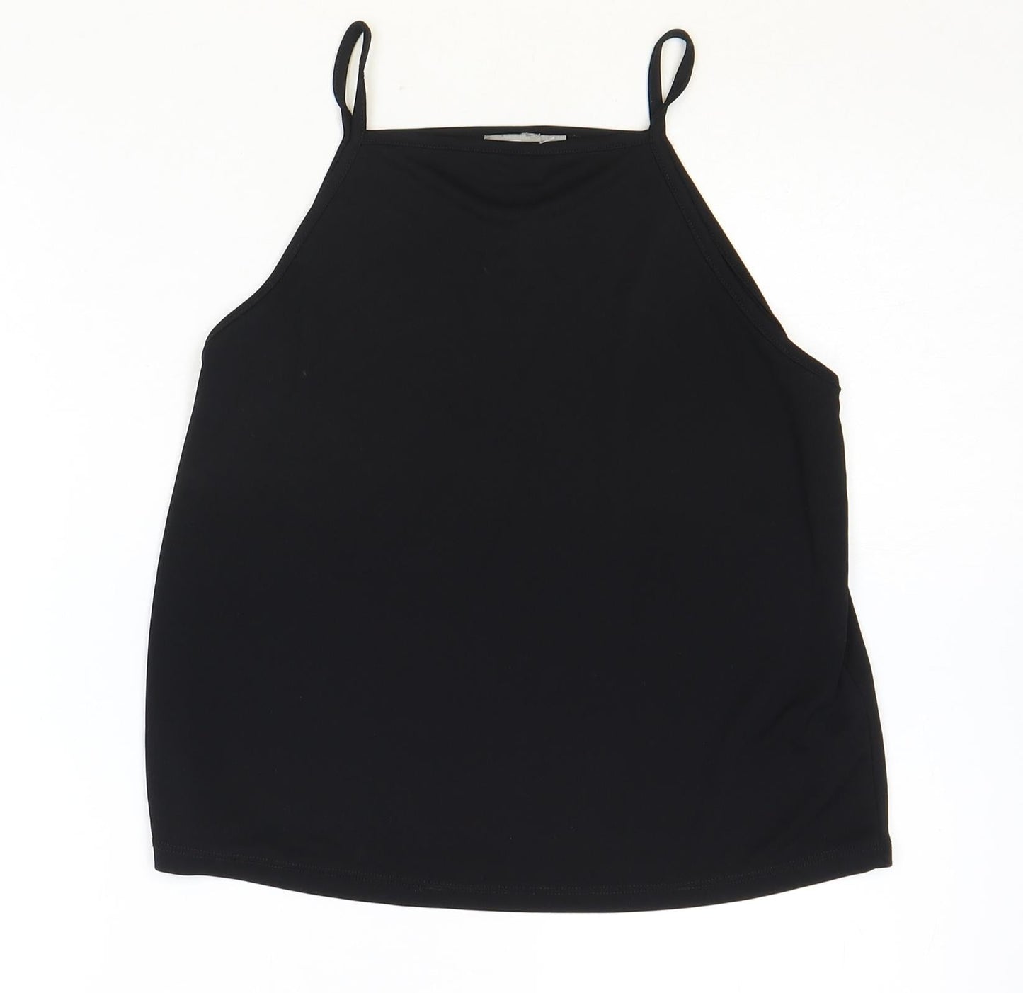 ASOS Womens Black Polyester Basic Tank Size 10 V-Neck