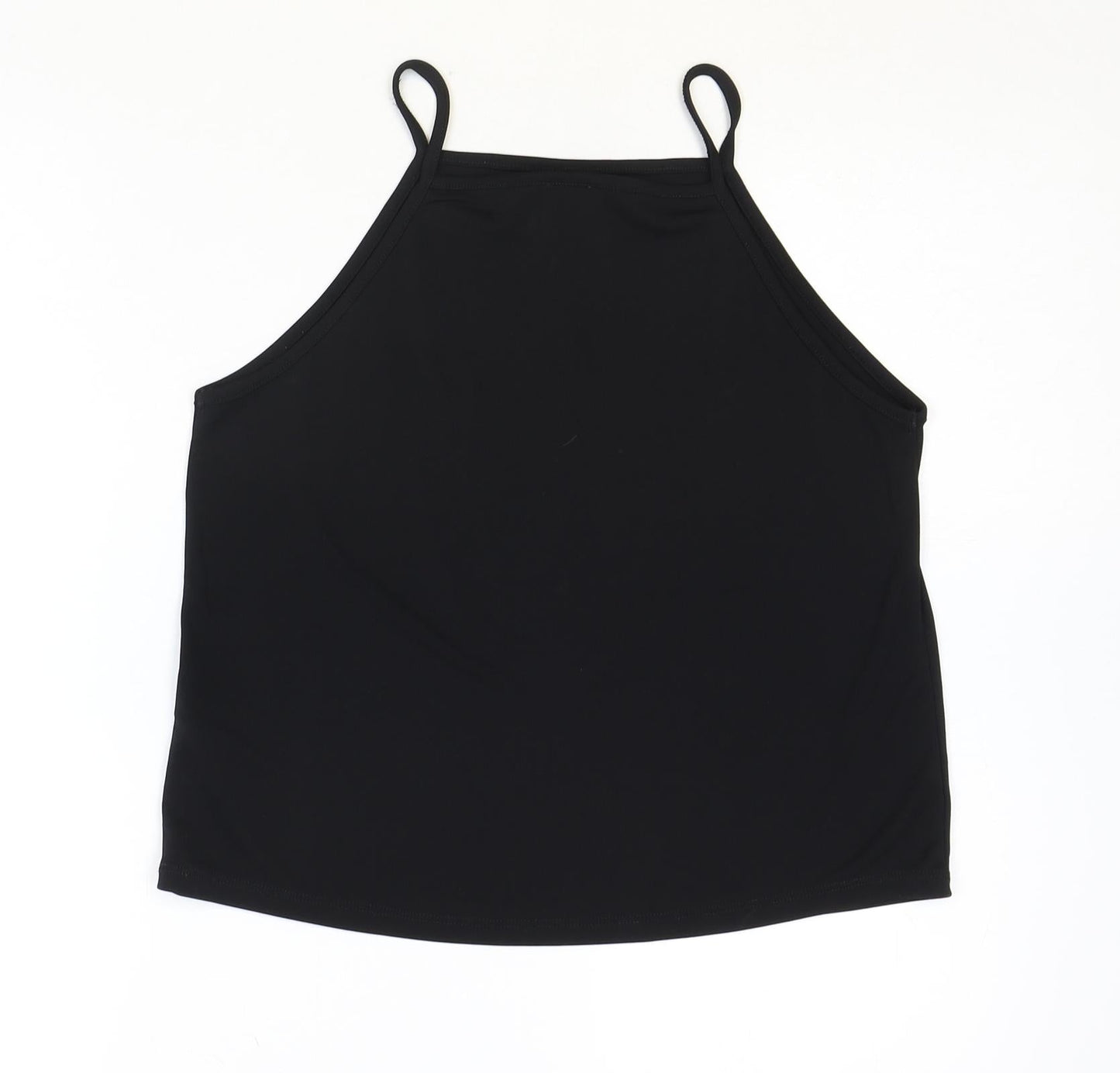 ASOS Womens Black Polyester Basic Tank Size 10 V-Neck