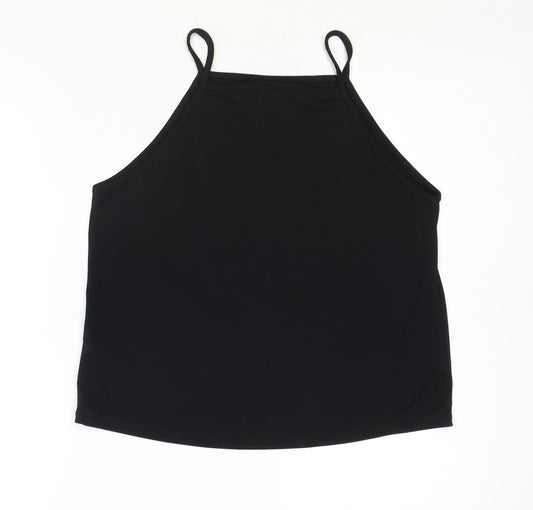 ASOS Womens Black Polyester Basic Tank Size 10 V-Neck