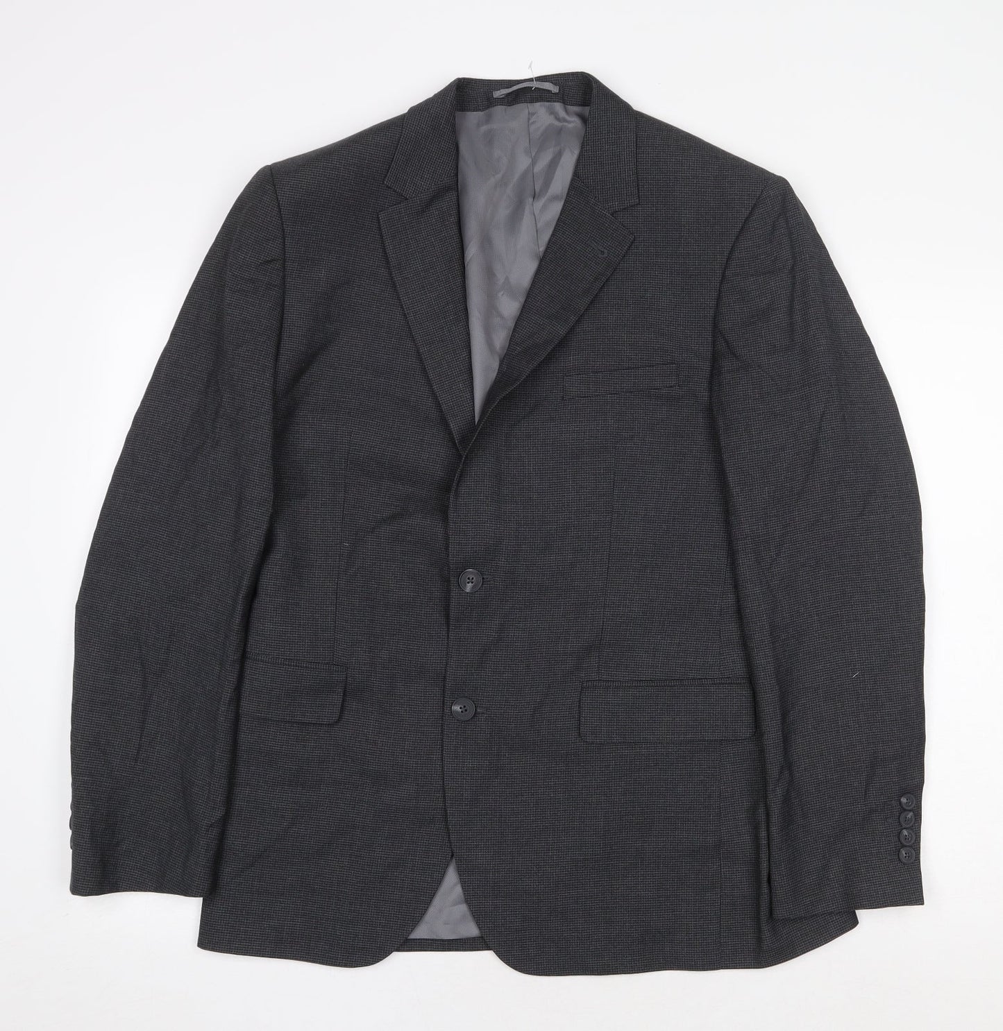 TU Mens Grey Cotton Jacket Suit Jacket Size 40 Regular