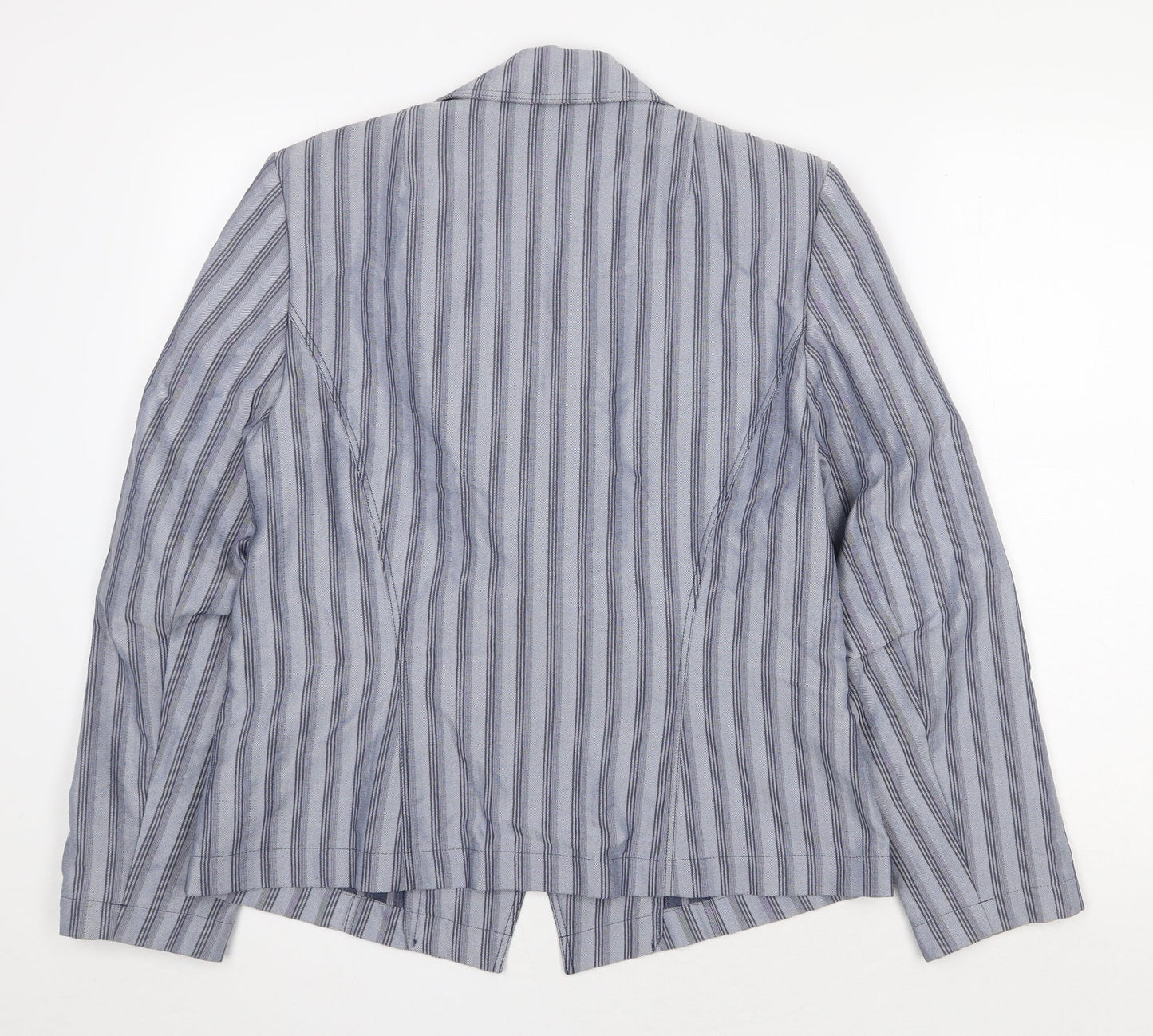 FSR Womens Blue Striped Jacket Blazer Size 10 Button