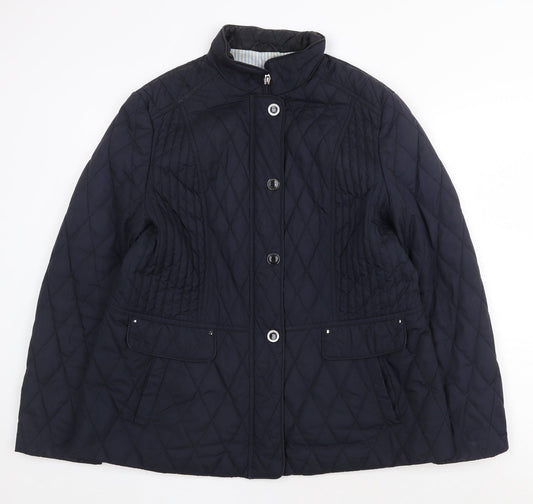 Gerry Weber Womens Brown Quilted Jacket Size L Zip