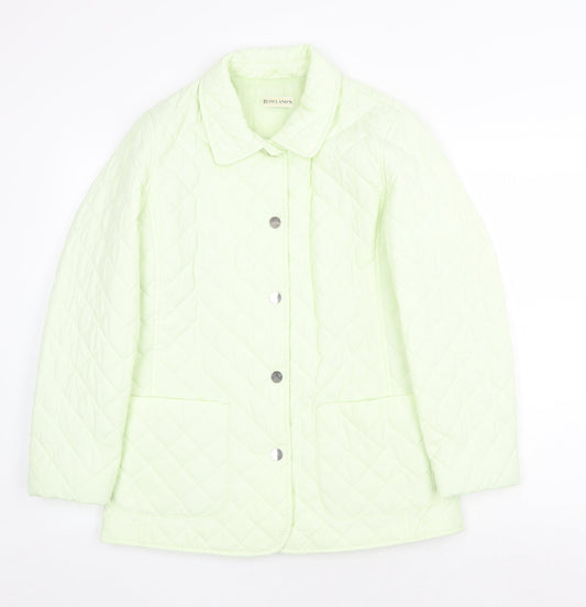 Rowlands Womens Yellow Quilted Jacket Size 8 Button