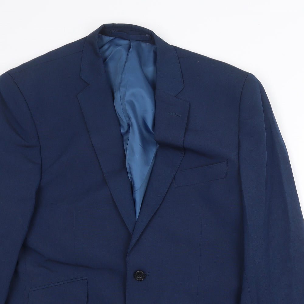 Marks and Spencer Mens Blue Polyester Jacket Suit Jacket Size 40 Regular