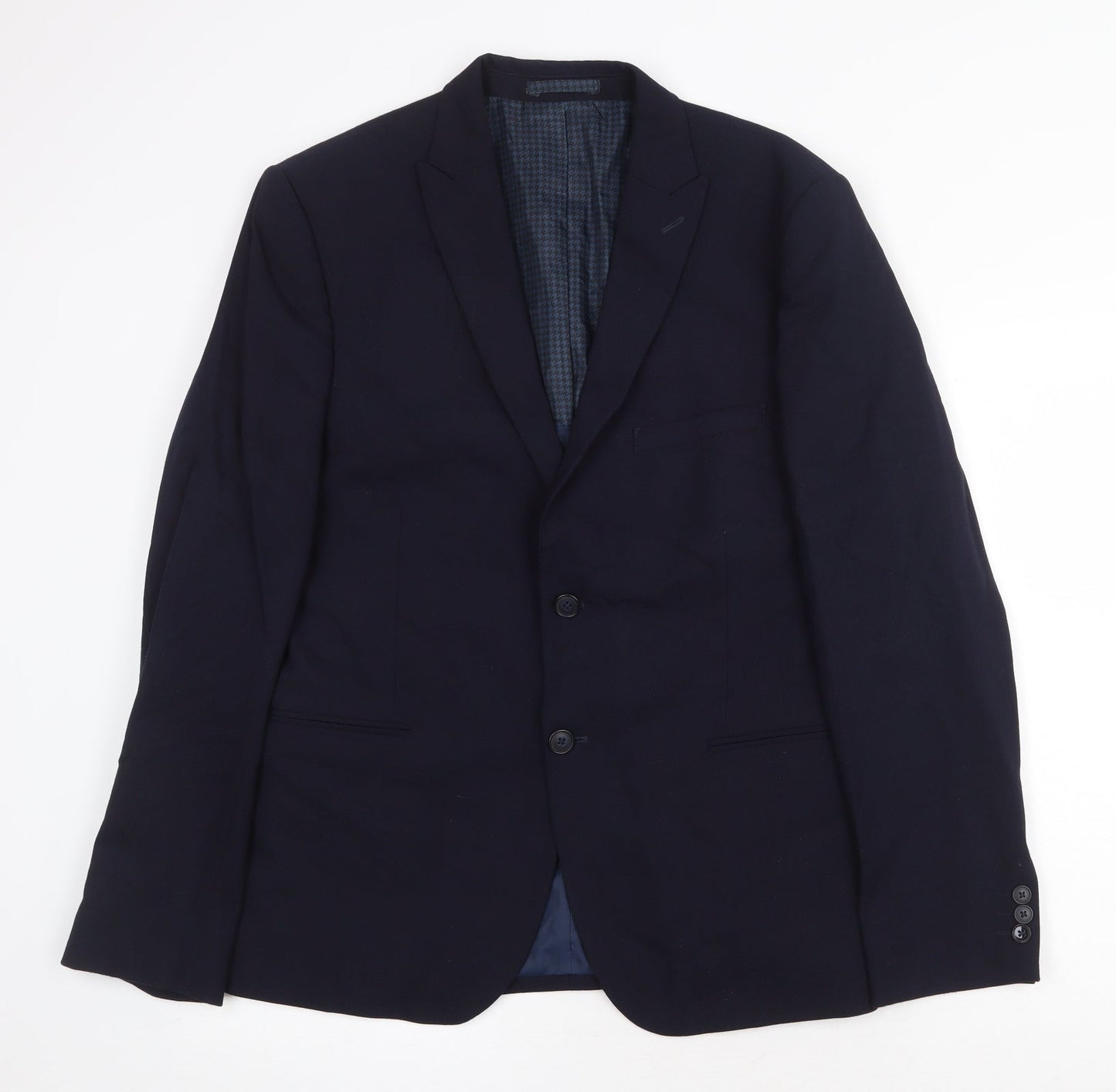 Marks and Spencer Mens Blue Wool Jacket Suit Jacket Size 42 Regular