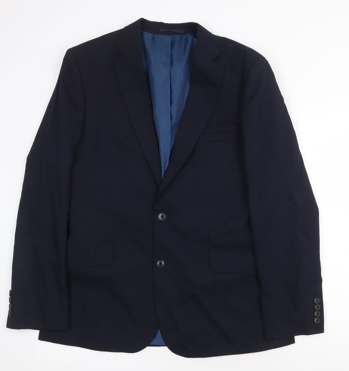 Marks and Spencer Mens Blue Wool Jacket Suit Jacket Size 42 Regular