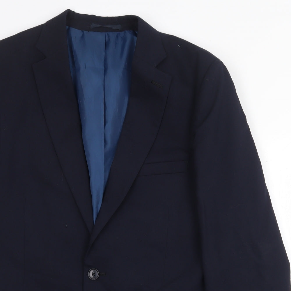 Marks and Spencer Mens Blue Wool Jacket Suit Jacket Size 42 Regular