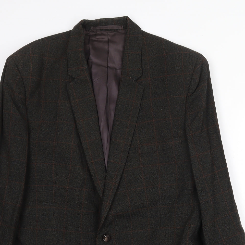 Neil Heath Mens Green Check Viscose Jacket Suit Jacket Size 40 Regular