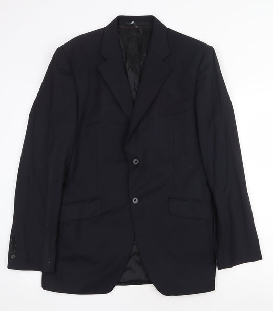 Howick Tailored Mens Black Polyester Jacket Suit Jacket Size 38 Regular