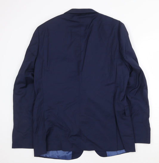 Marks and Spencer Mens Blue Polyester Jacket Suit Jacket Size 42 Regular