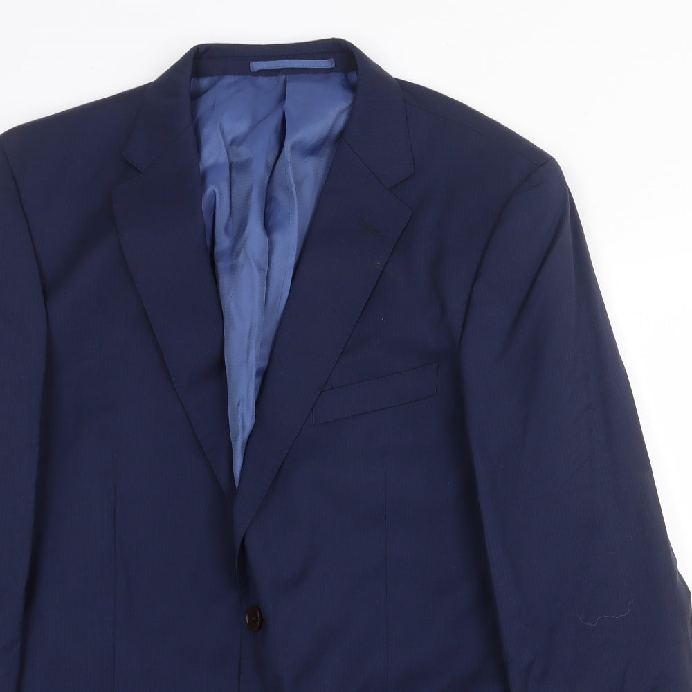 Marks and Spencer Mens Blue Polyester Jacket Suit Jacket Size 42 Regular