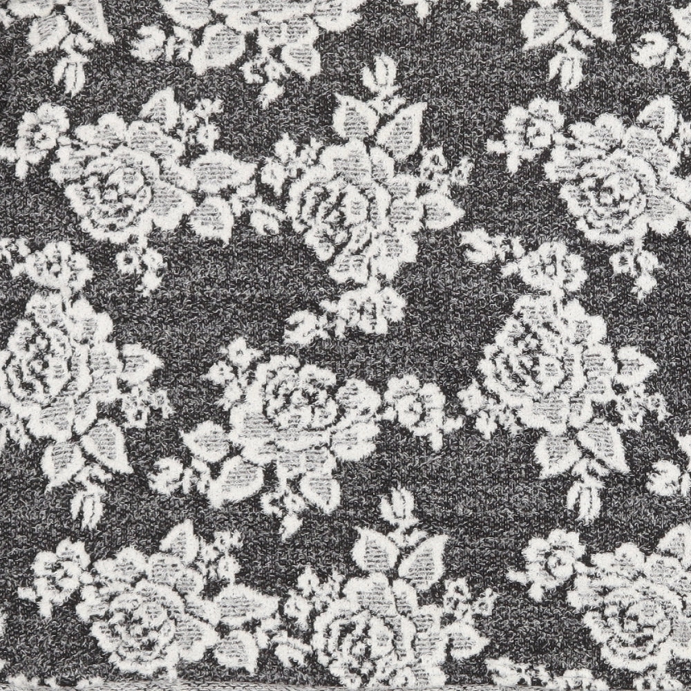 Pins & Needles Womens Grey Boat Neck Floral Nylon Pullover Jumper Size S
