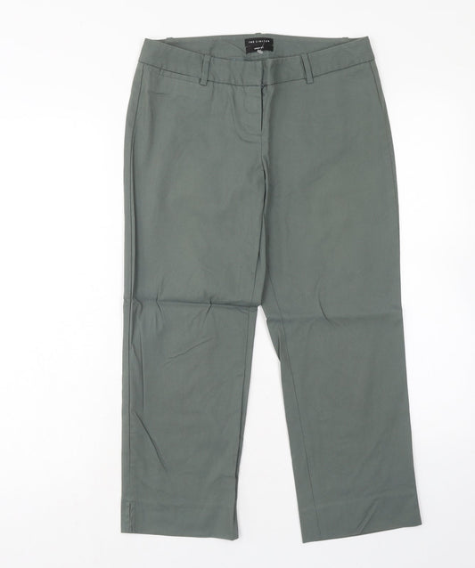 The Limited Womens Green Viscose Trousers Size 30 in Regular Hook & Eye