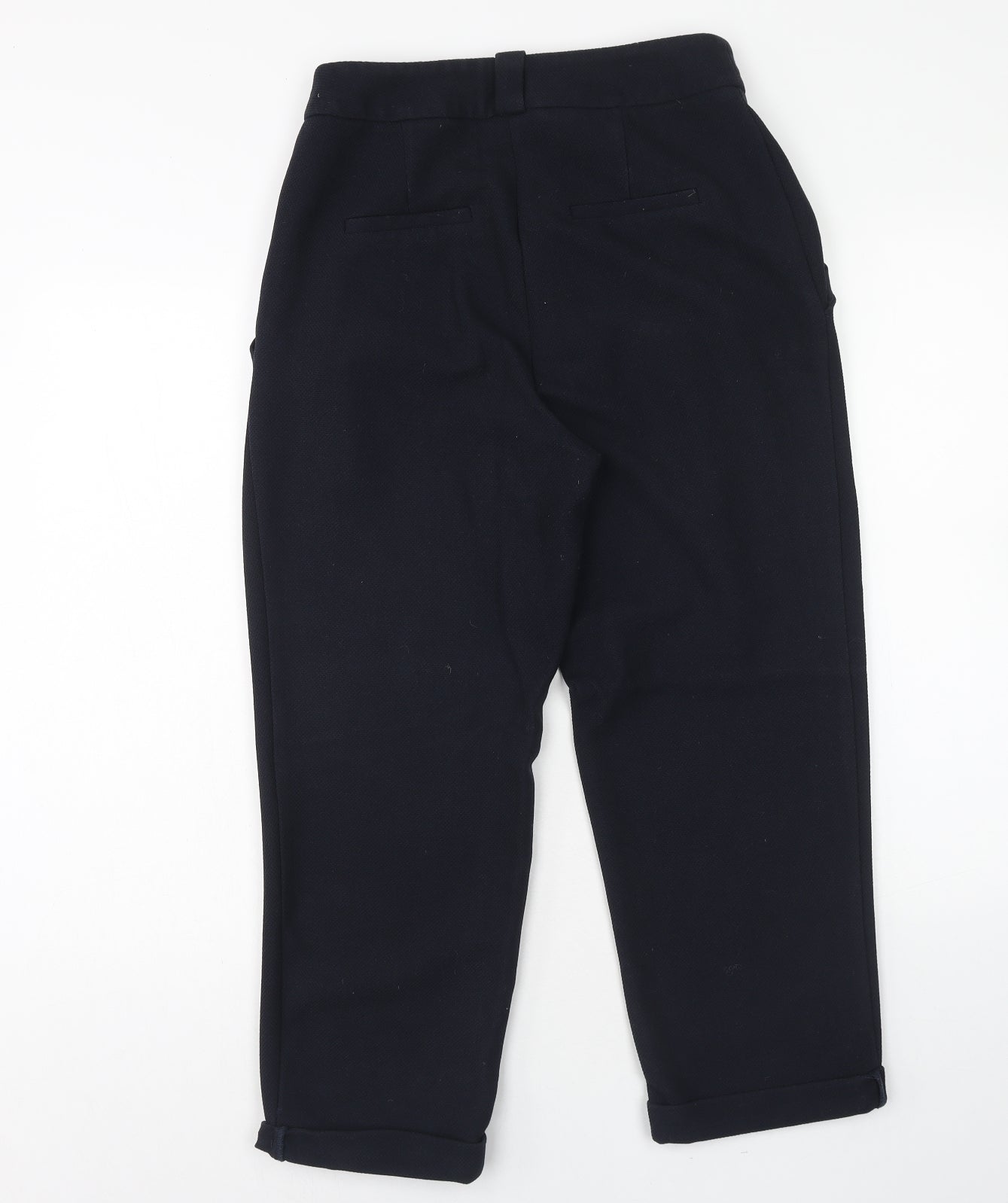 Topshop Womens Blue Polyester Trousers Size 10 Regular Hook & Eye