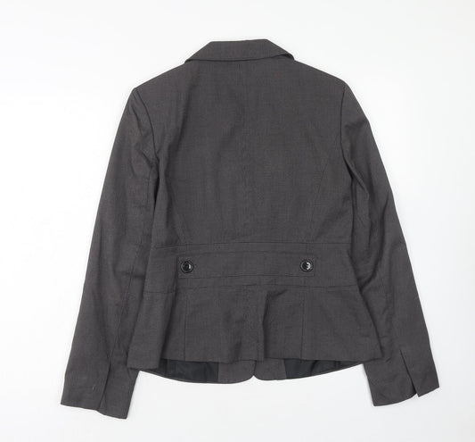 Ann Taylor Womens Grey Jacket Blazer Size 8 Button