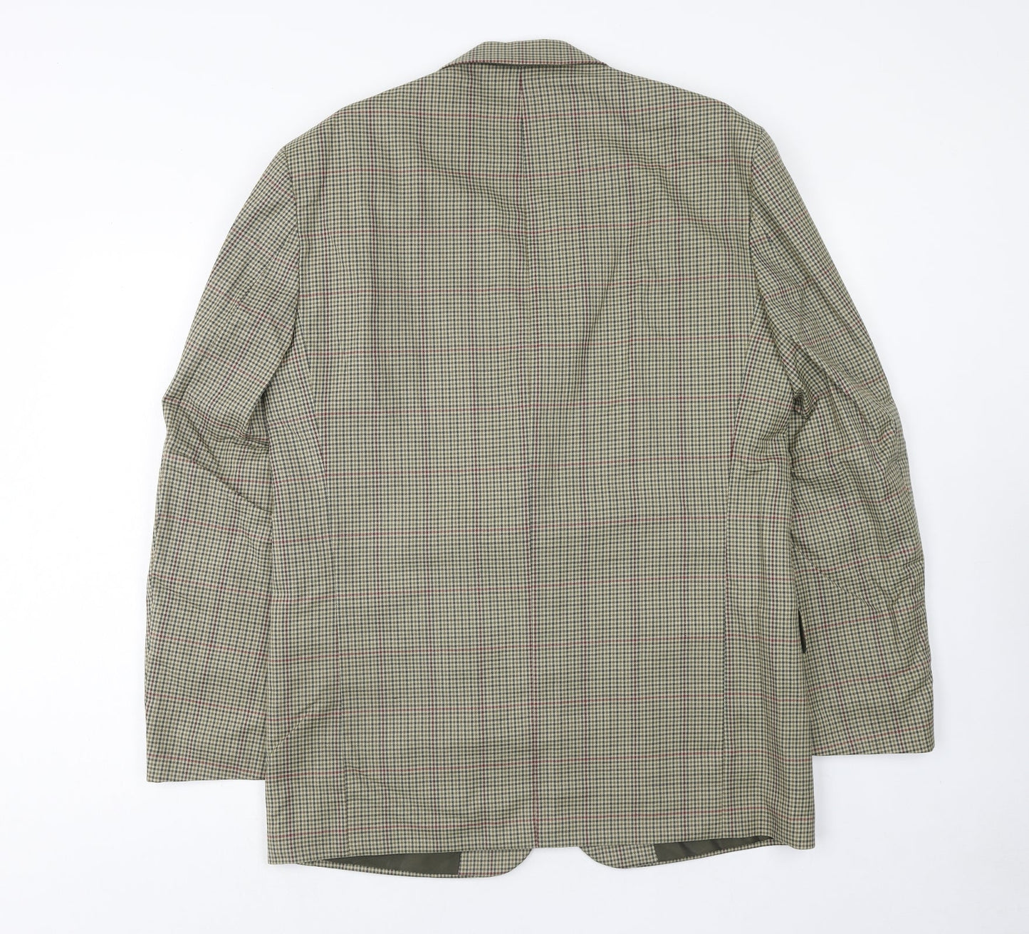 BHS Mens Grey Check Wool Jacket Suit Jacket Size 40 Regular