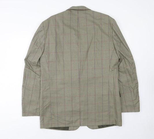 BHS Mens Grey Check Wool Jacket Suit Jacket Size 40 Regular