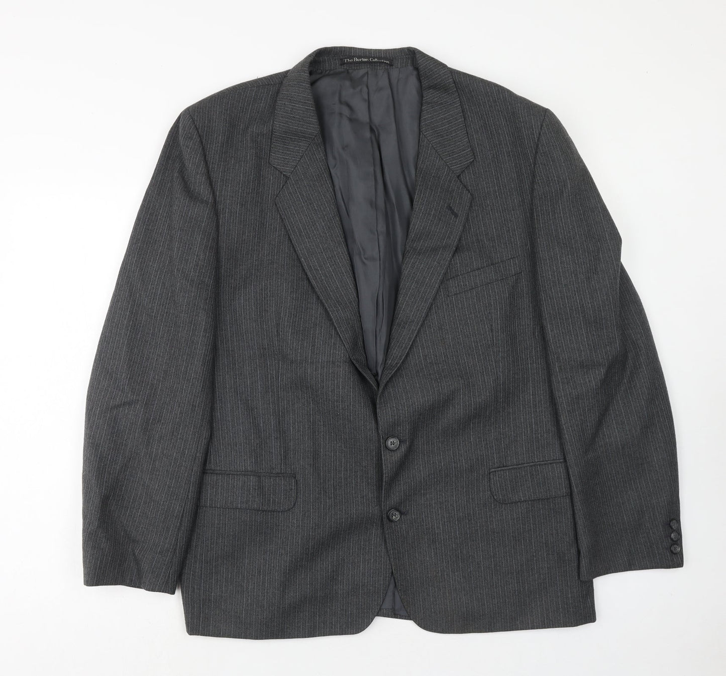 The Burton Collection Mens Grey Wool Jacket Suit Jacket Size 44 Regular