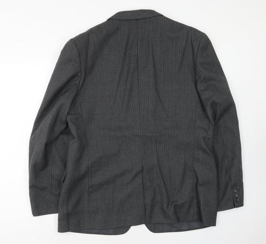The Burton Collection Mens Grey Wool Jacket Suit Jacket Size 44 Regular