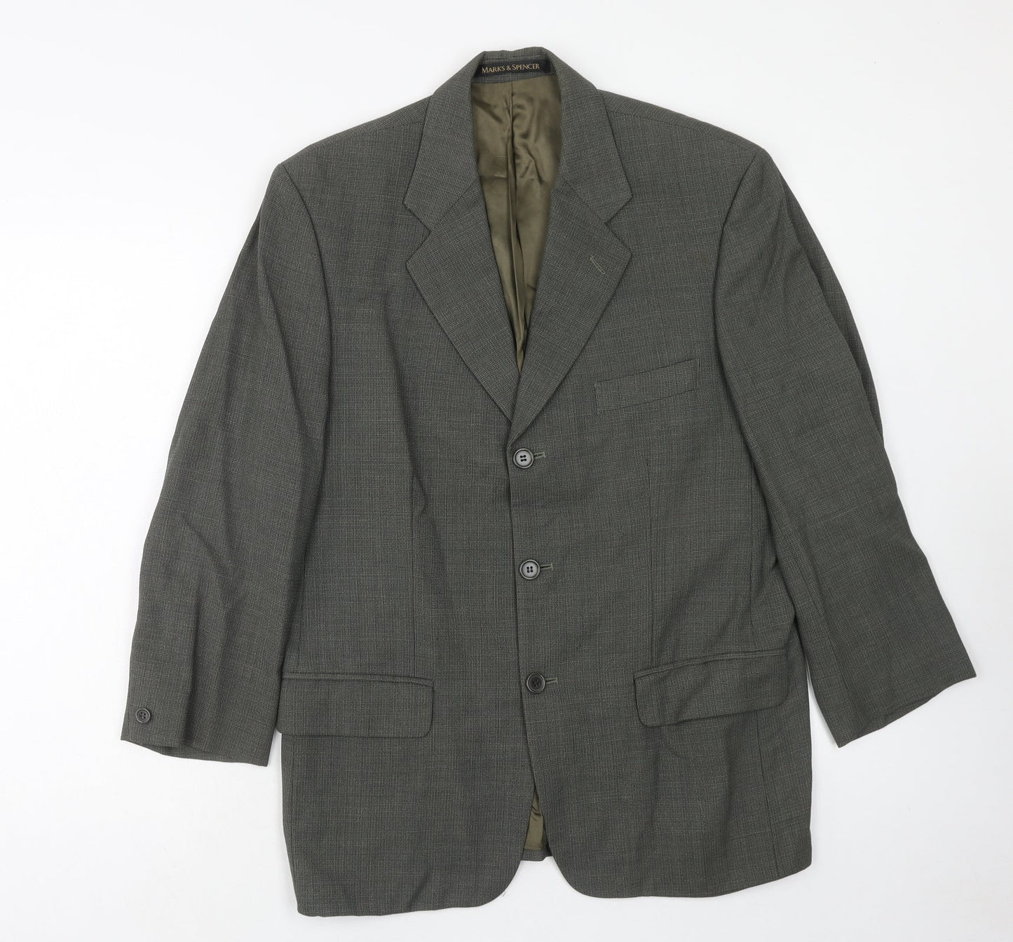 Marks and Spencer Mens Grey Wool Jacket Suit Jacket Size 38 Regular