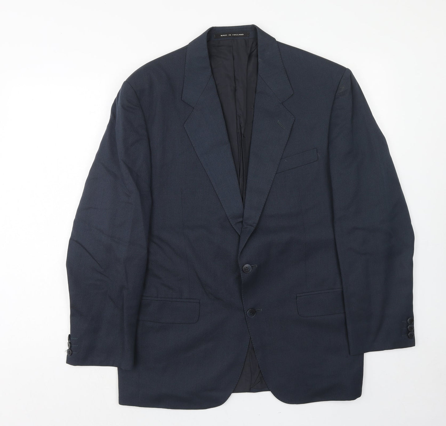 Pin stripe Mens Blue Polyester Jacket Suit Jacket Size 40 Regular