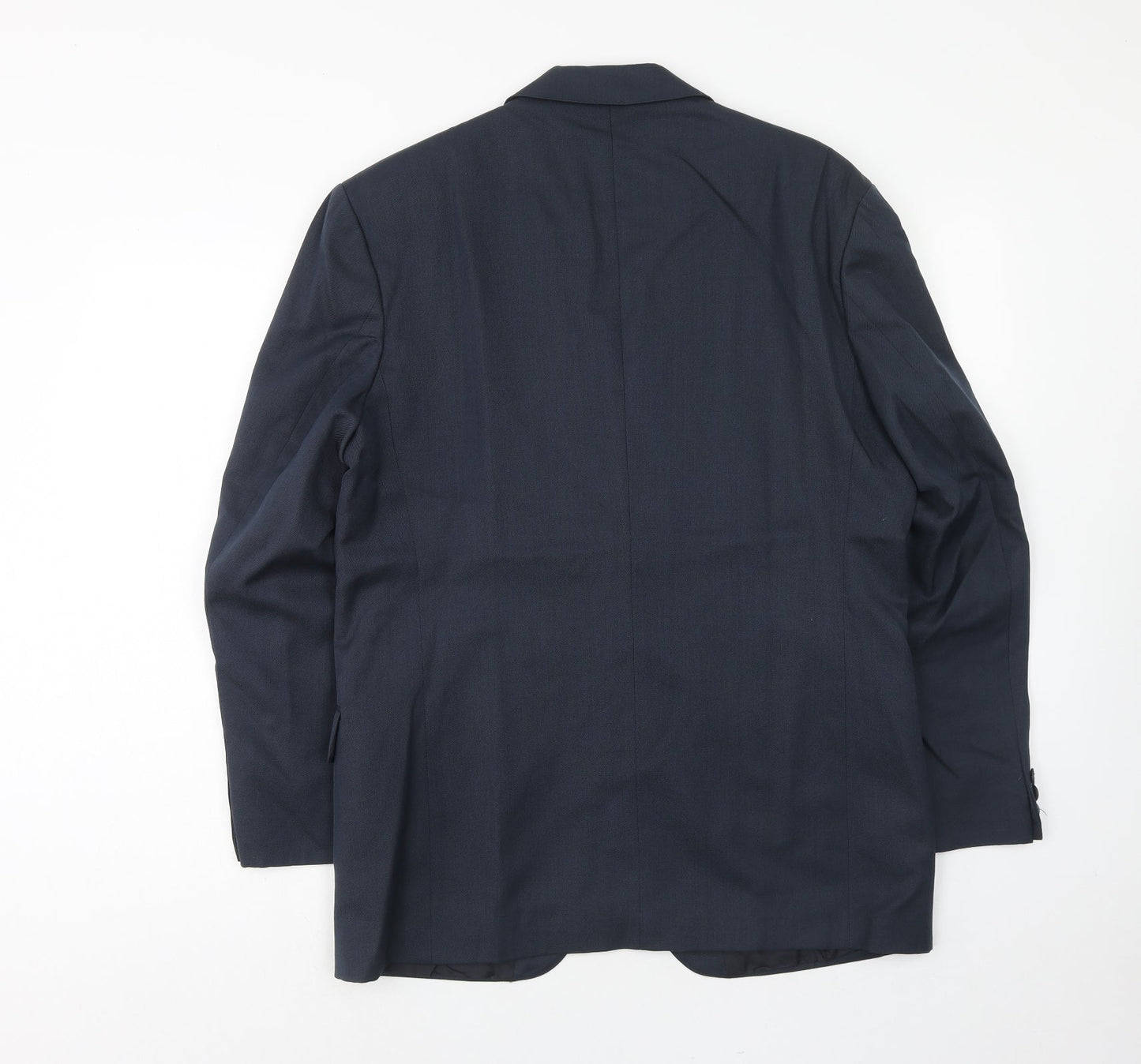 Pin stripe Mens Blue Polyester Jacket Suit Jacket Size 40 Regular