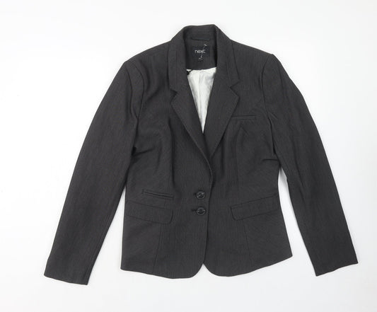 NEXT Womens Grey Polyester Jacket Blazer Size 14 Button