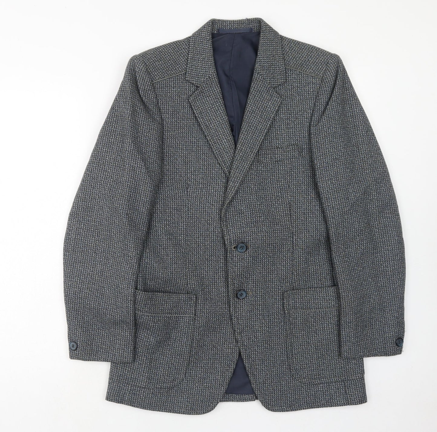 Yorkers Mens Grey Wool Jacket Blazer Size 34 Regular