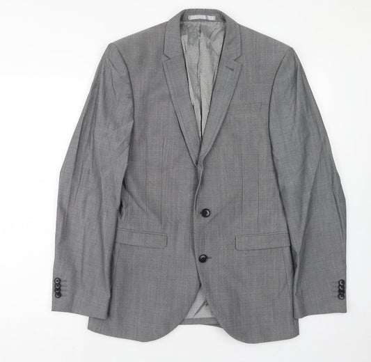 NEXT Mens Grey Wool Jacket Suit Jacket Size 38 Regular