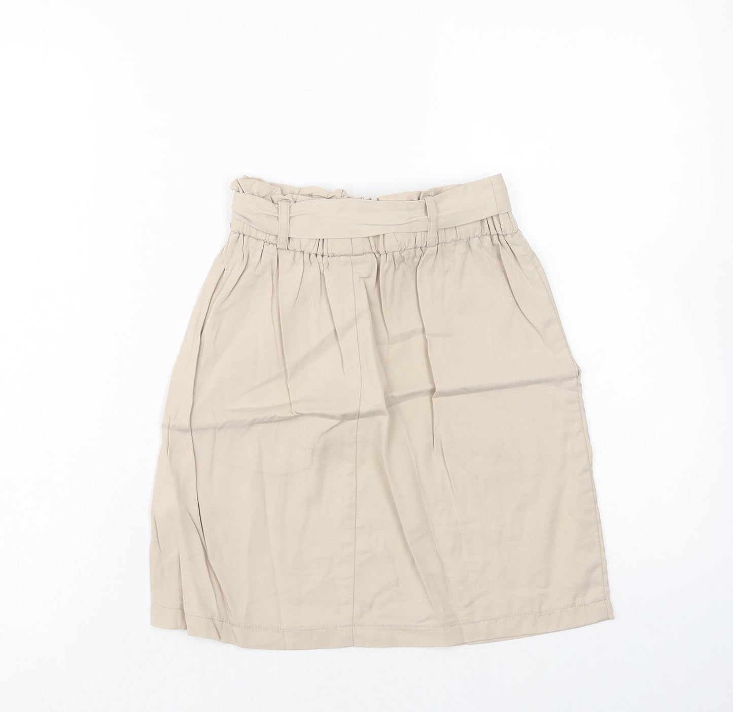 Topshop Womens Beige Lyocell Mini Skirt Size 6 - Belted
