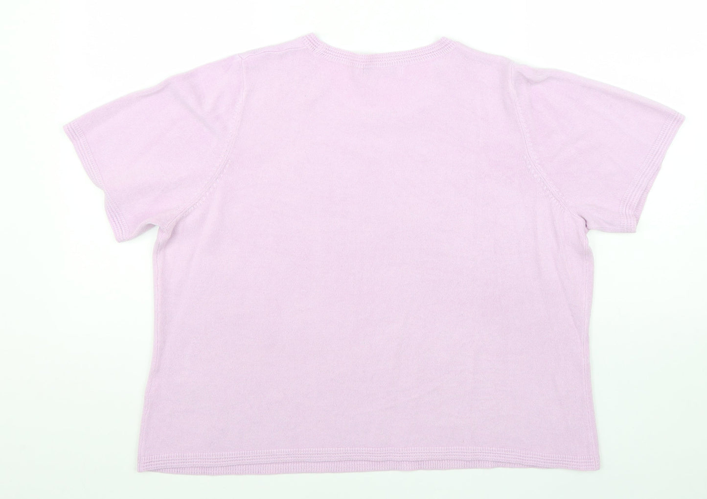 Marks and Spencer Womens Purple Round Neck Acrylic Pullover Jumper Size 18 Pullover