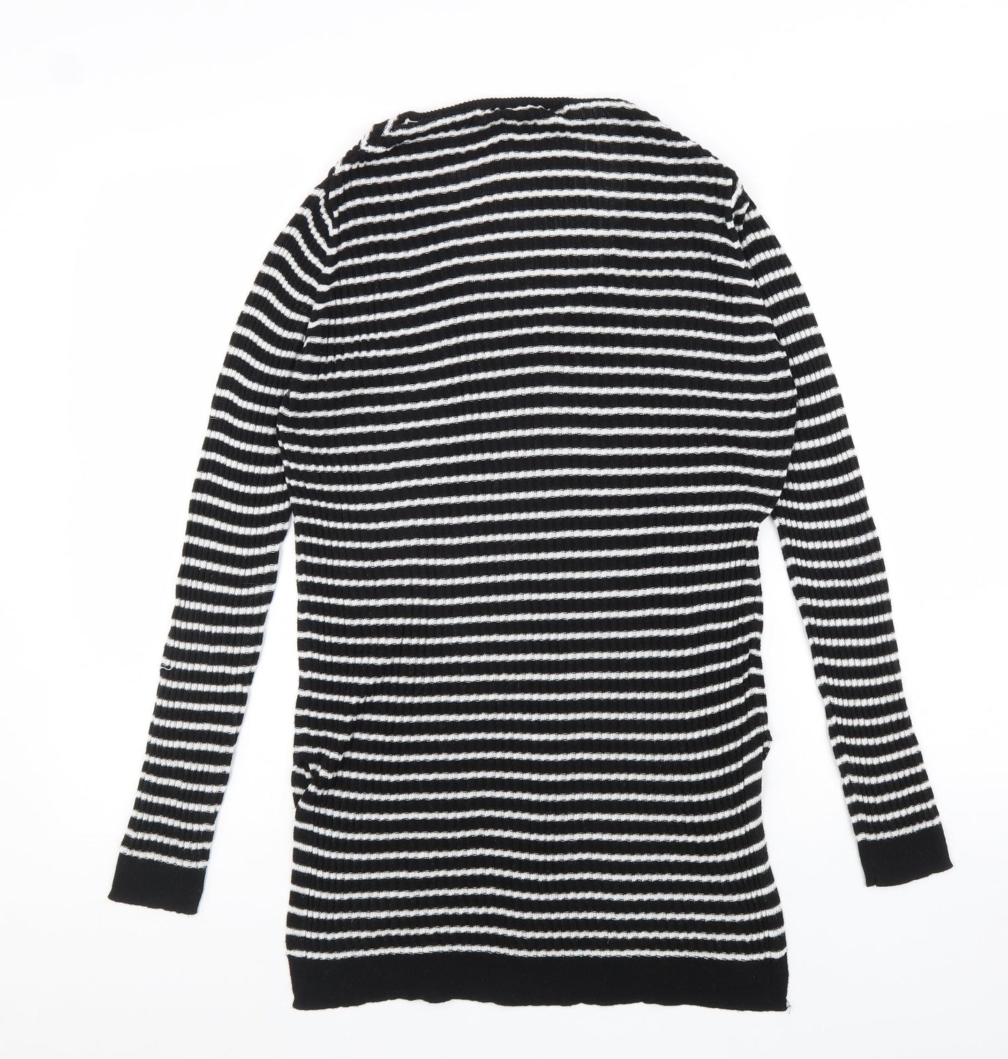 Mango Womens Blue Square Neck Polka Dot Acrylic Pullover Jumper Size M Pullover