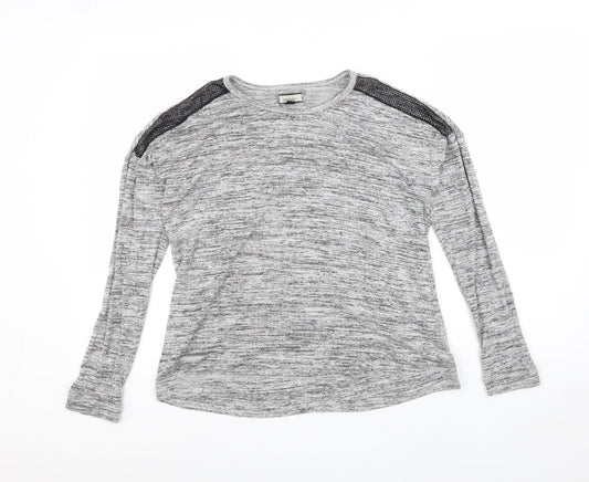 Nicola Miller Womens Grey Viscose Basic T-Shirt Size M Round Neck - Marled