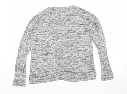 Nicola Miller Womens Grey Viscose Basic T-Shirt Size M Round Neck - Marled