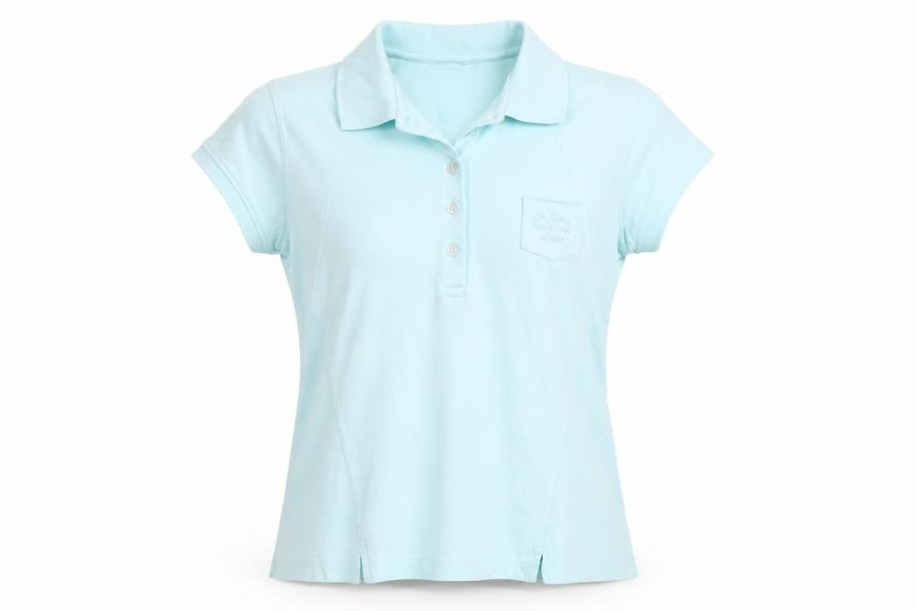 Green Lamb Womens Blue Cotton Basic Polo Size 12 Collared