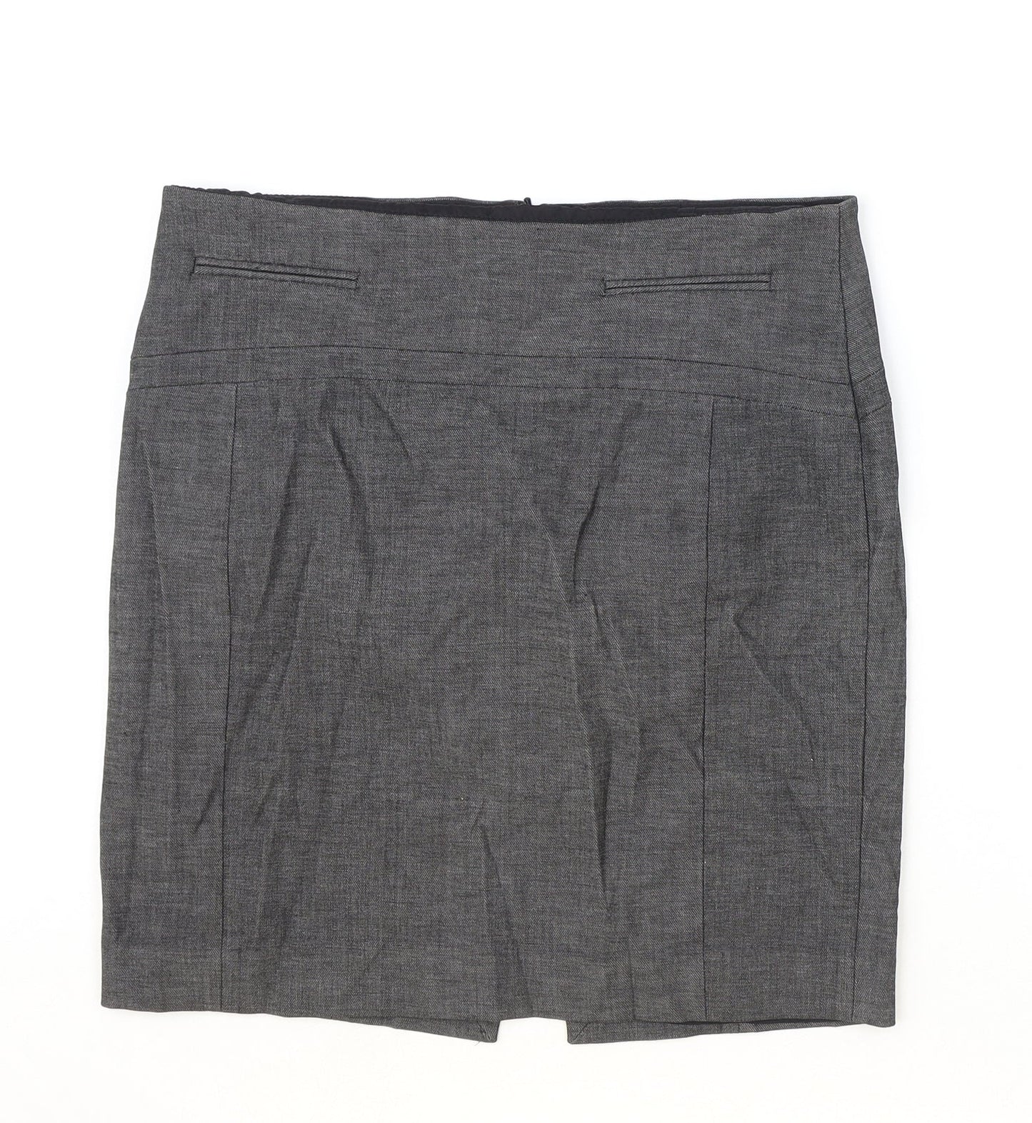 Excess Womens Grey Polyester Straight & Pencil Skirt Size 32 in Zip